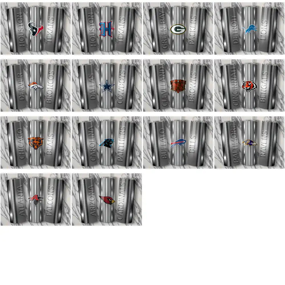 34 Football Teams Metallic Tumbler Wrap Bundle JPG