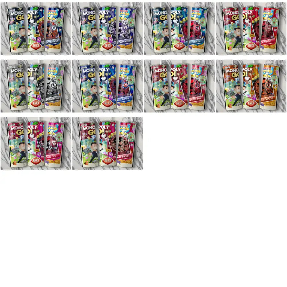 30 Baseball Teams Monopoly Go! Tumbler Wrap Bundle JPG