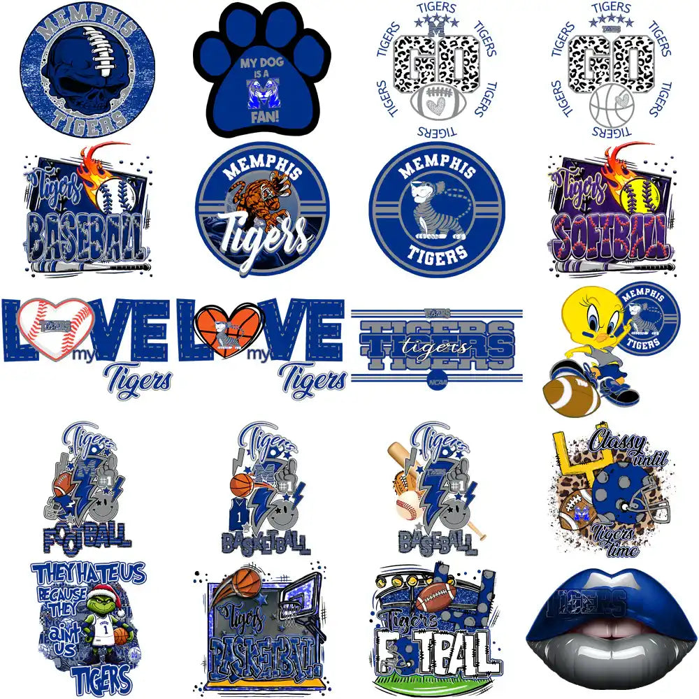 80 Memphis Tigers Designs Bundle PNG