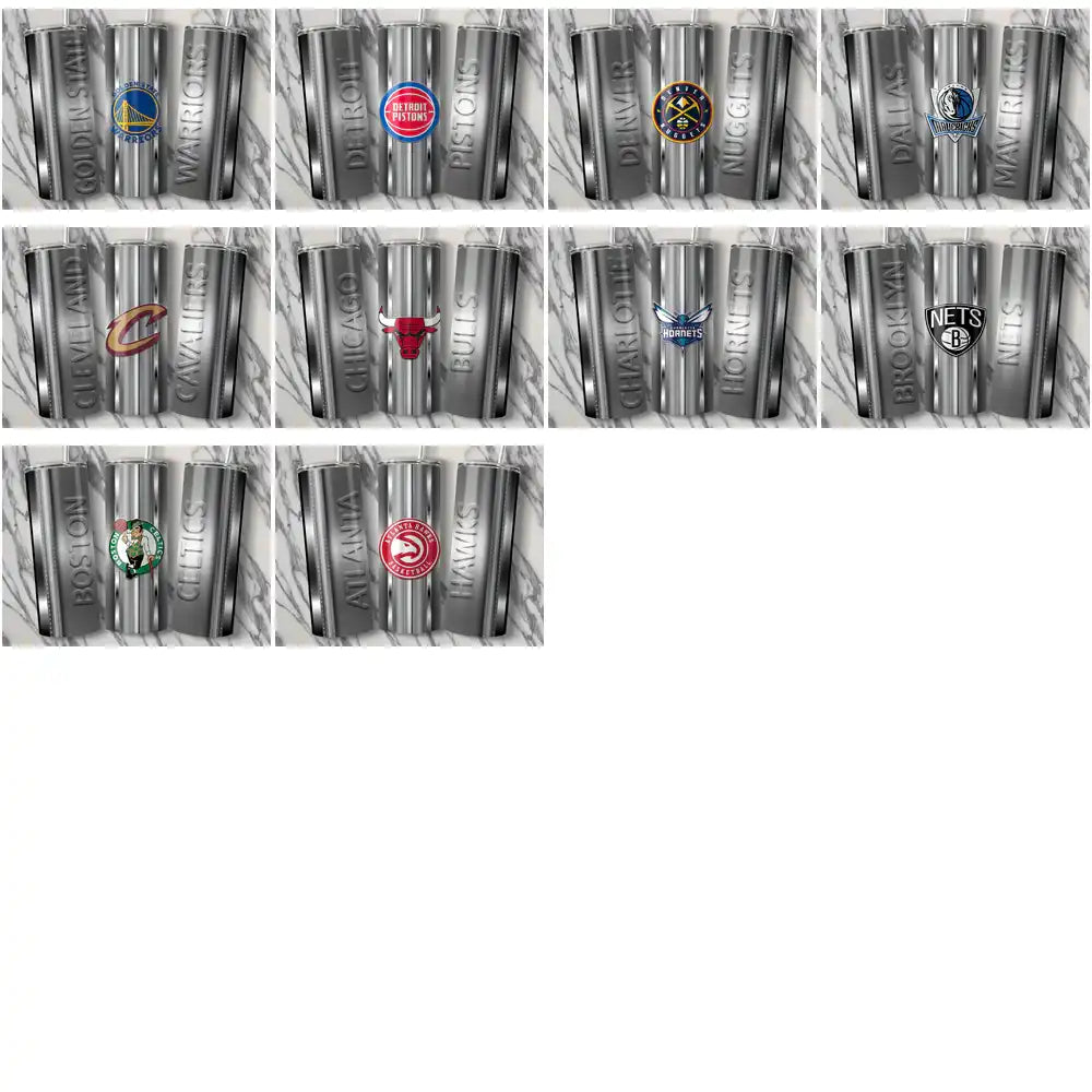 30 Basketball Teams Metallic Tumbler Wrap Bundle JPG