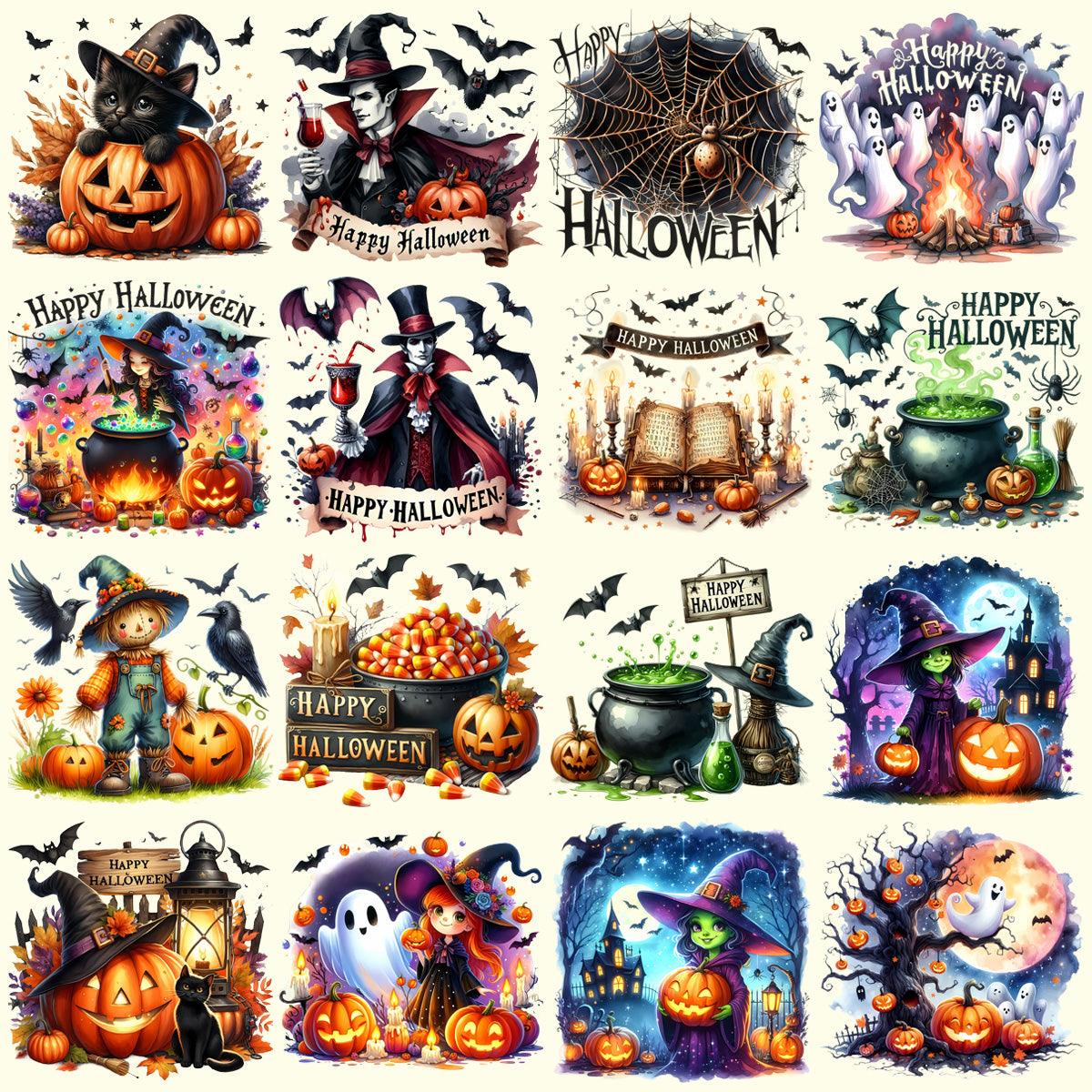 49 Halloween Ghost Witch Designs Bundle PNG