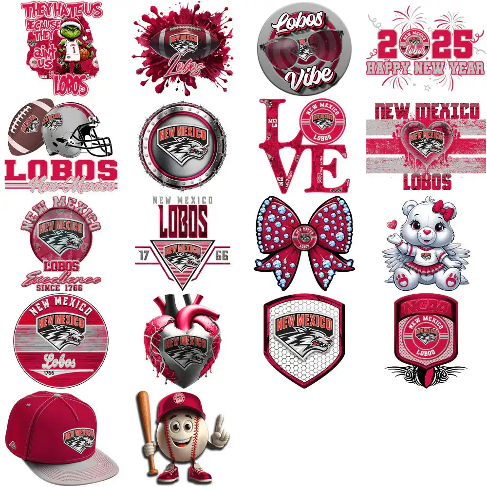 36 New Mexico Lobos Designs Bundle PNG
