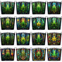 Load image into Gallery viewer, 47 Cannabis Weed Stained Glass Tumbler Wrap Designs Bundle JPG
