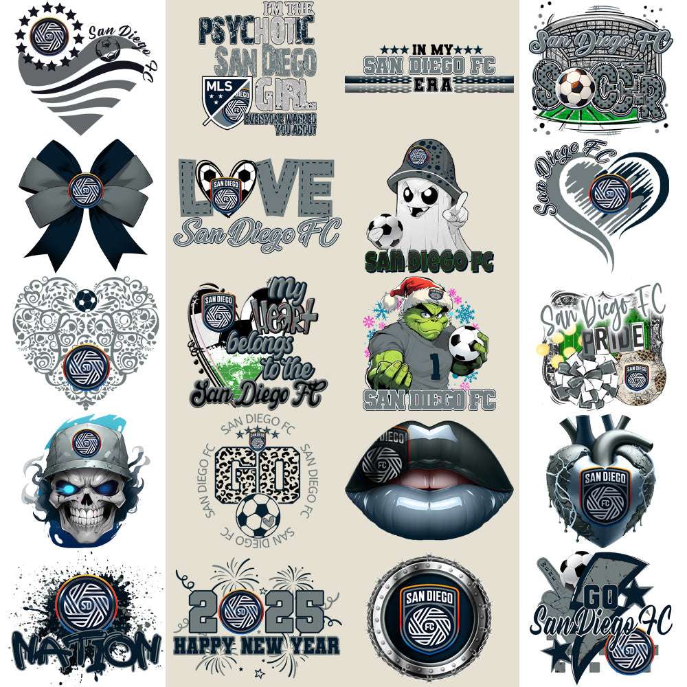 21 San Diego FC Soccer Designs Bundle PNG