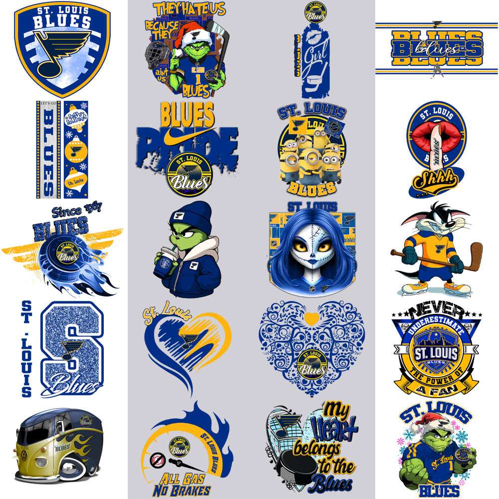 28 St. Louis Blues Ice Hockey Designs Bundle PNG