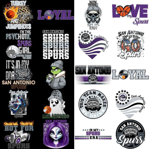 58 San Antonio Spurs Basketball Designs Bundle PNG