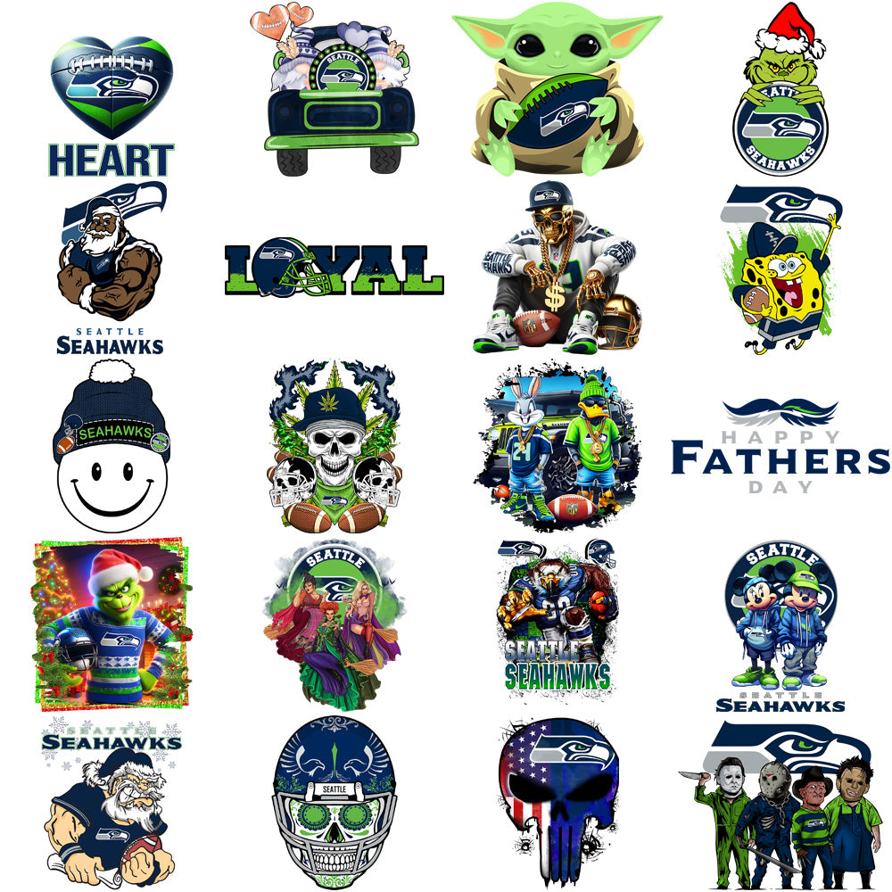 48 Seattle Seahawks V3 Football Designs Bundle PNG