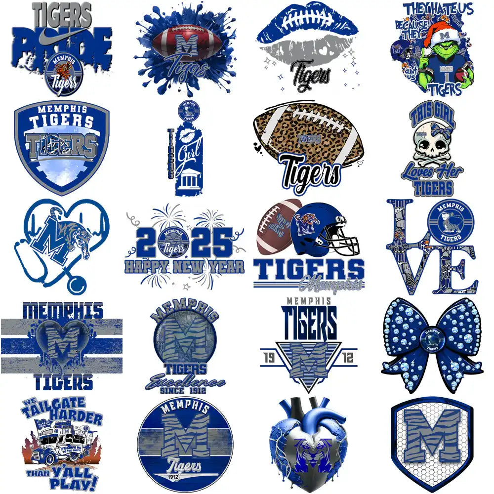 80 Memphis Tigers Designs Bundle PNG