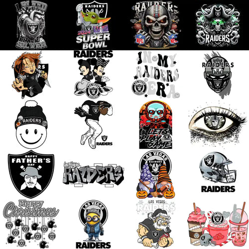 54 Las Vegas Raiders V3 Football Designs Bundle PNG