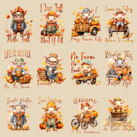 Load image into Gallery viewer, 23 Cute Fall Pig Designs Bundle PNG
