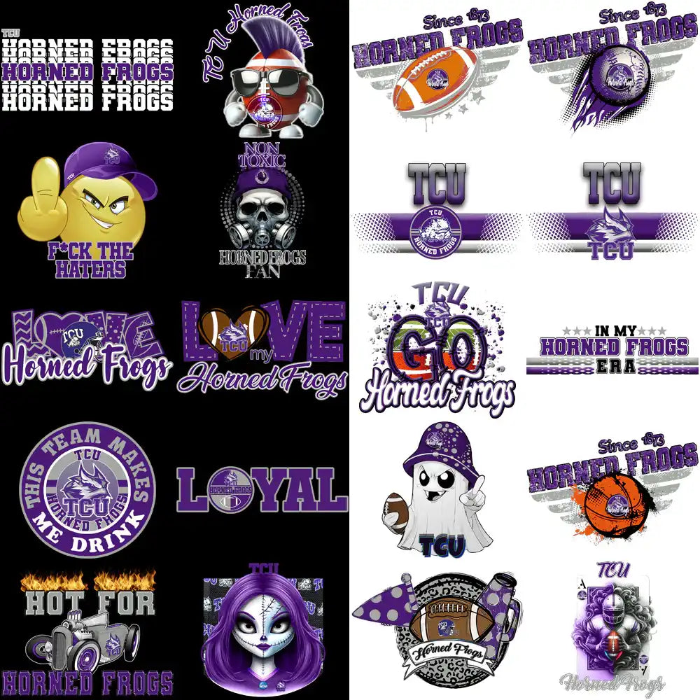 77 TCU Horned Frogs Designs Bundle PNG
