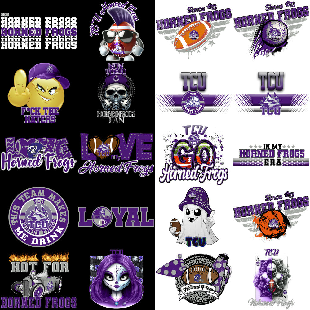 77 TCU Horned Frogs Designs Bundle PNG