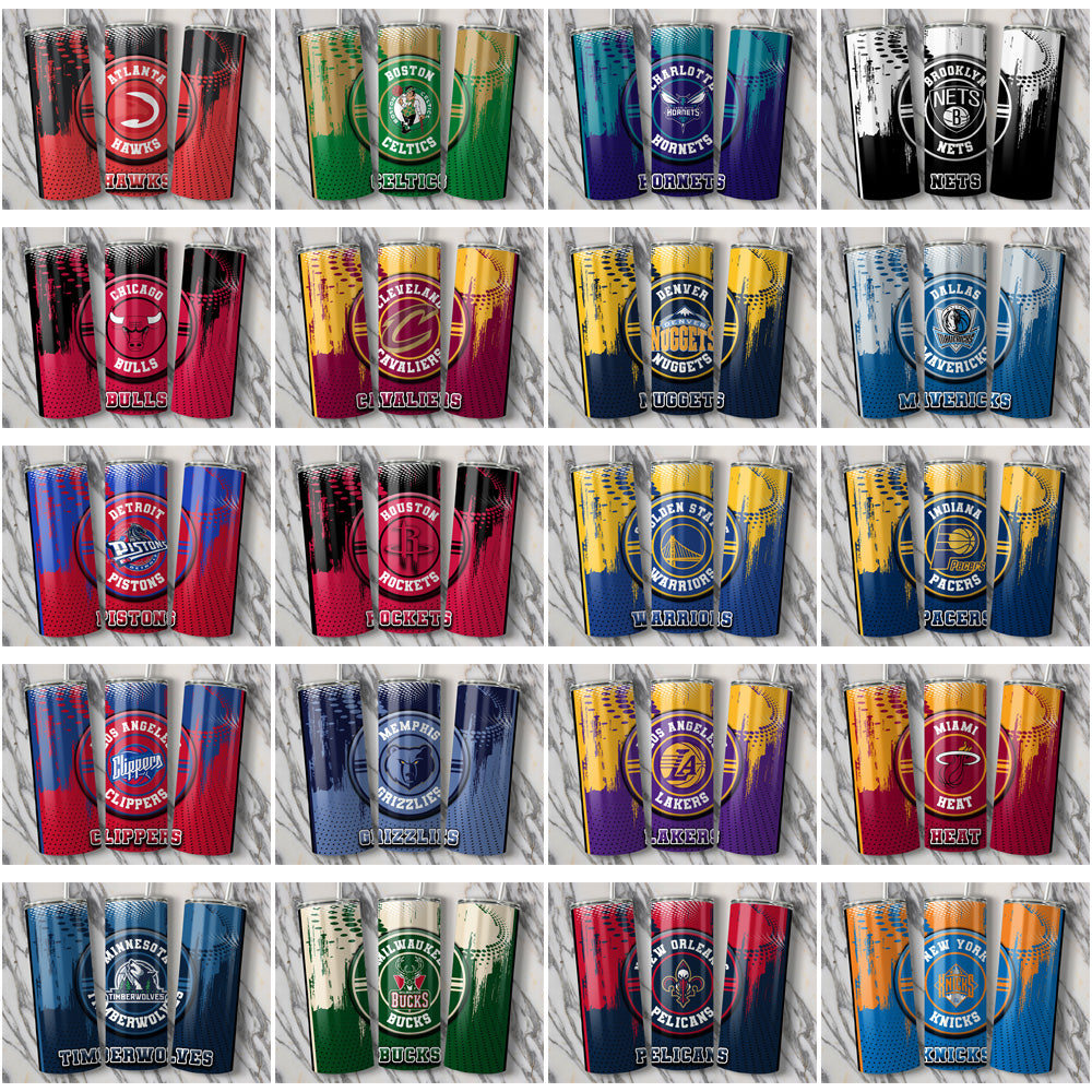 30 Basketball Teams Dot Logo Tumbler Wrap Bundle JPG