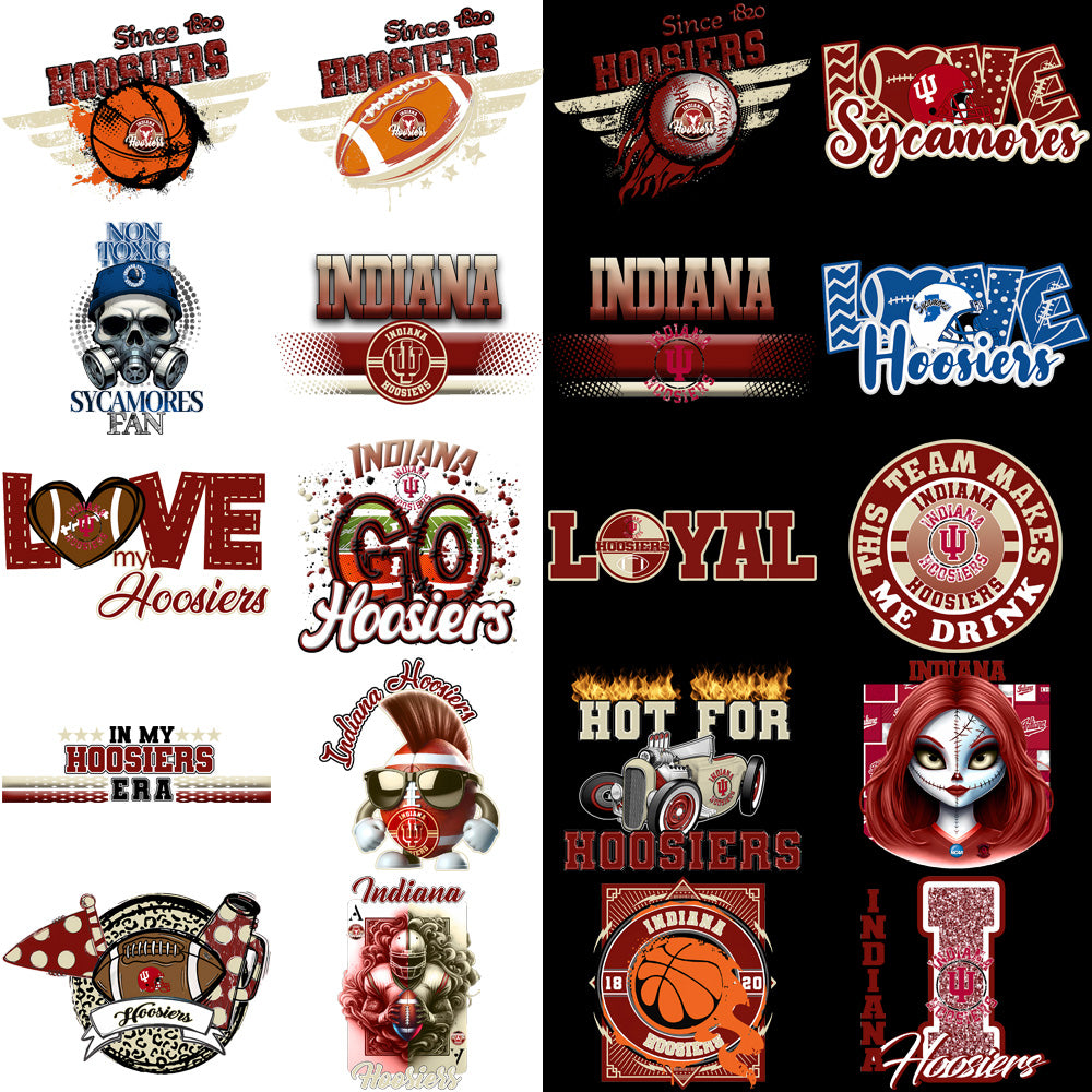 72 Indiana Hoosiers Designs Bundle PNG