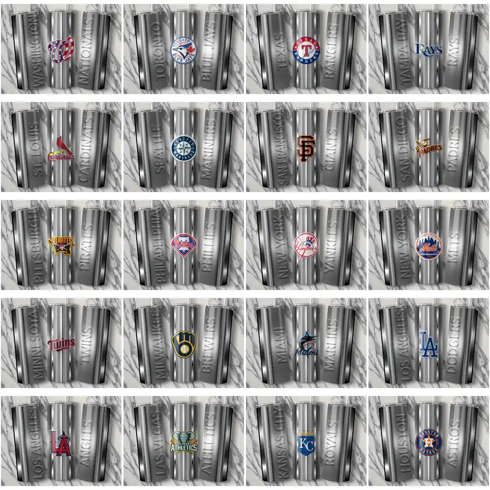 30 Baseball Teams Metallic Tumbler Wrap Bundle JPG