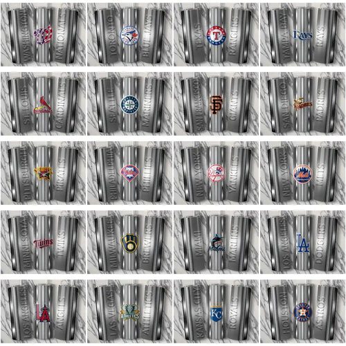 30 Baseball Teams Metallic Tumbler Wrap Bundle JPG
