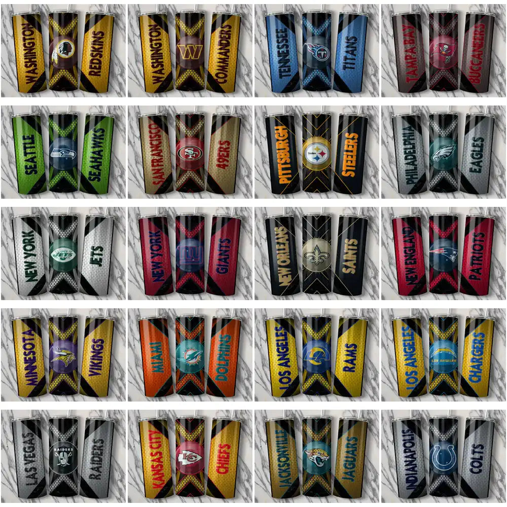34 Football Teams Metal Grating Tumbler Wrap Bundle JPG