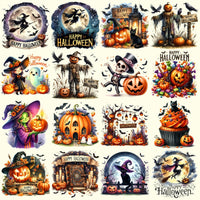 Load image into Gallery viewer, 49 Halloween Ghost Witch Designs Bundle PNG
