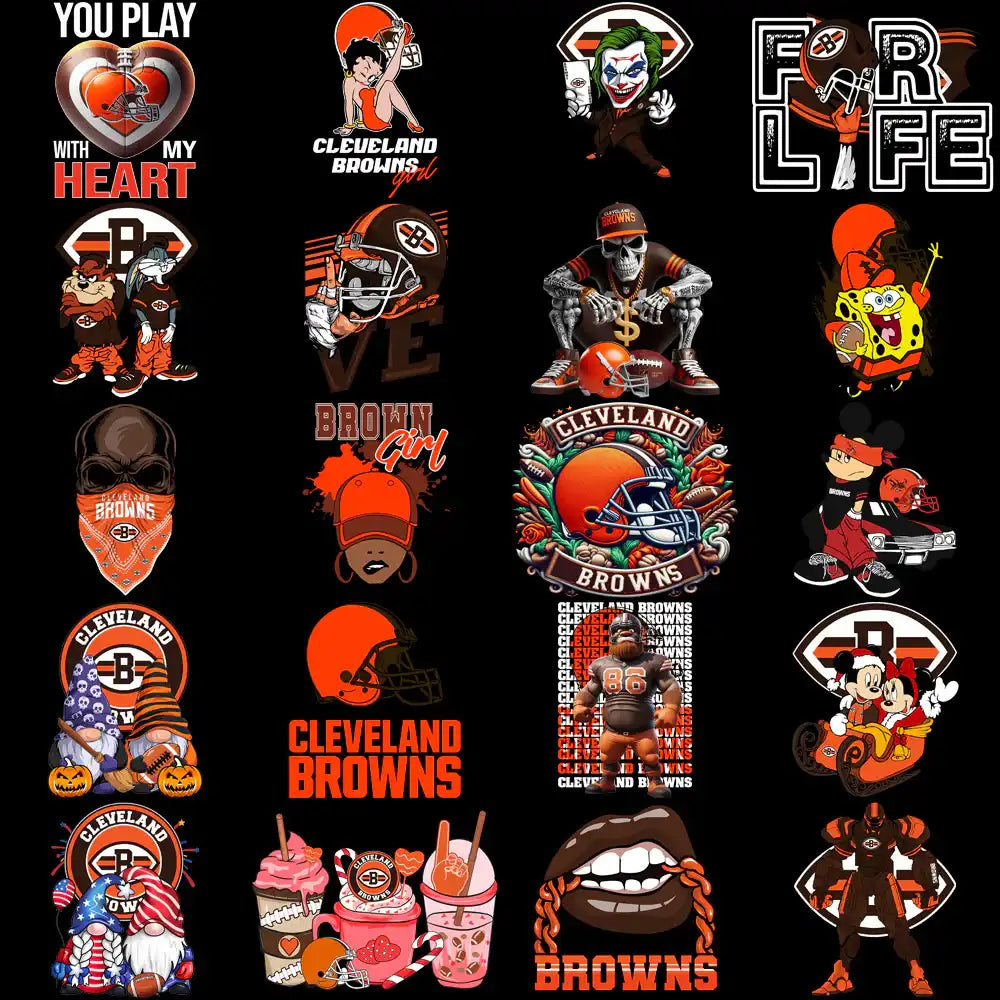 49 Cleveland Browns V3 Football Designs Bundle PNG