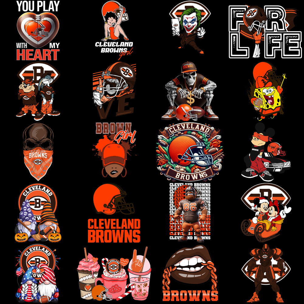 49 Cleveland Browns V3 Football Designs Bundle PNG