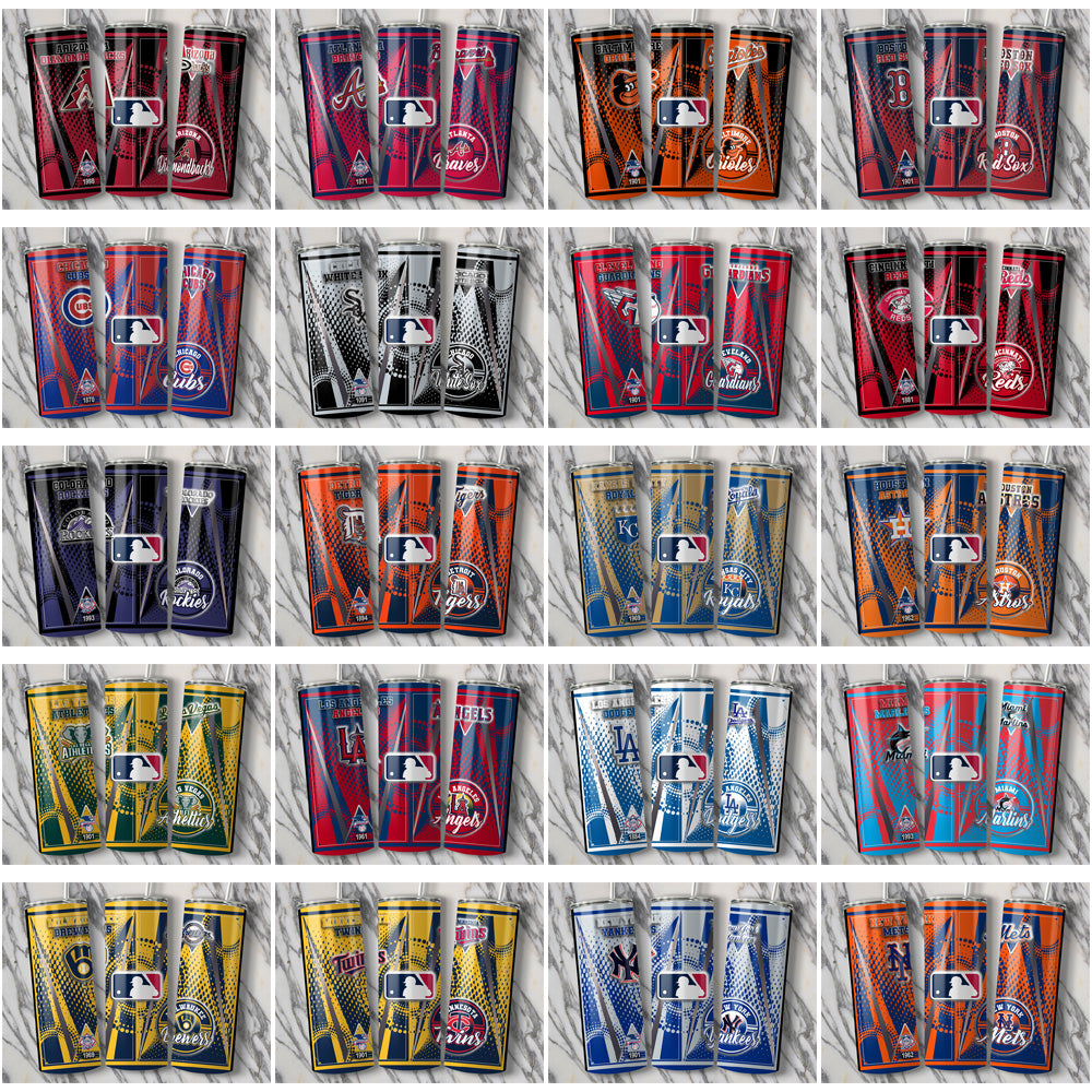 30 Baseball Teams Team Logo Tumbler Wrap Bundle JPG
