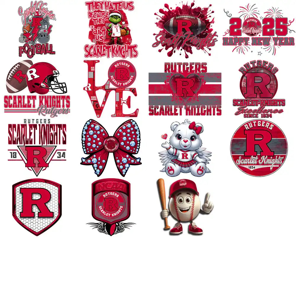34 Rutgers Scarlet Knights Designs Bundle PNG