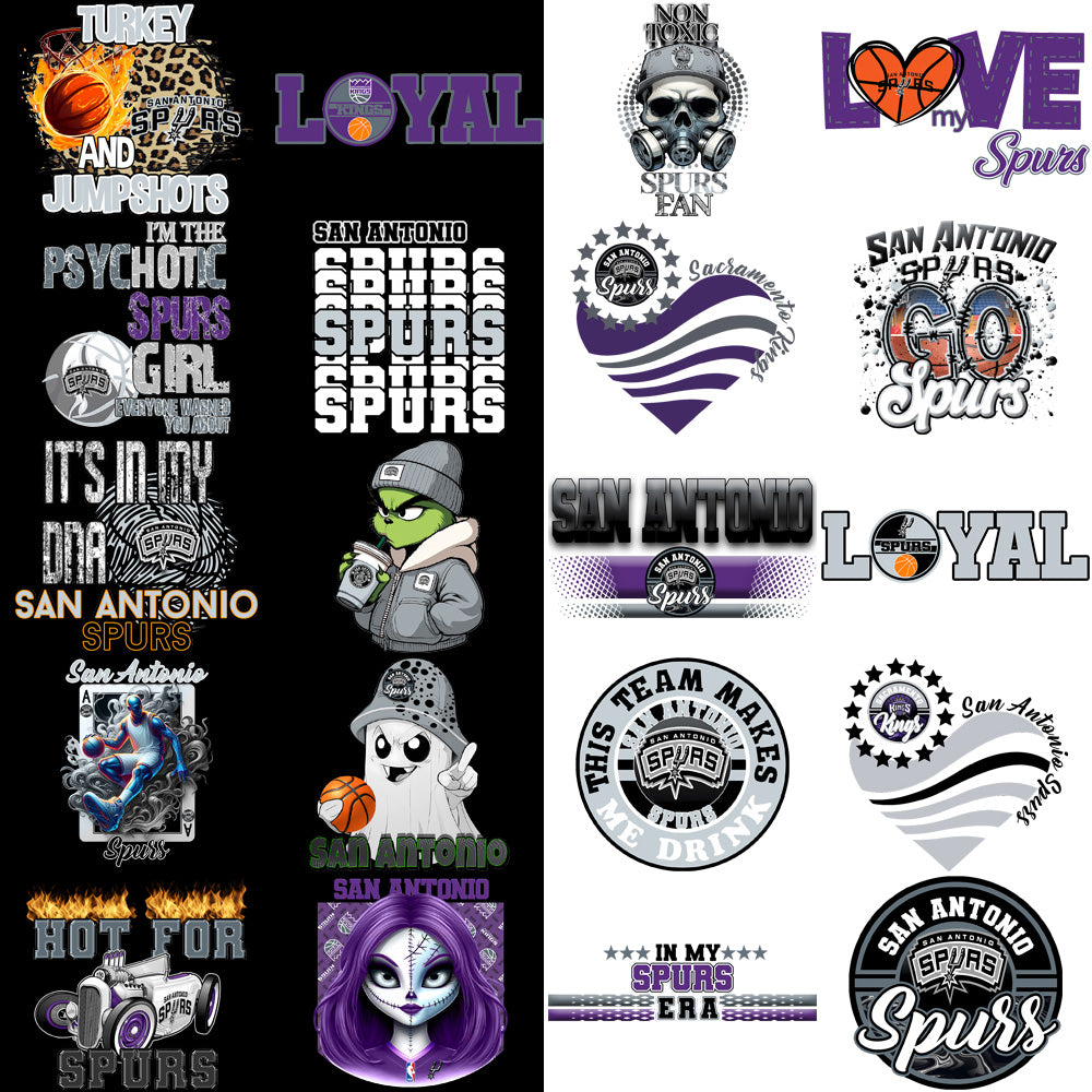 58 San Antonio Spurs Basketball Designs Bundle PNG