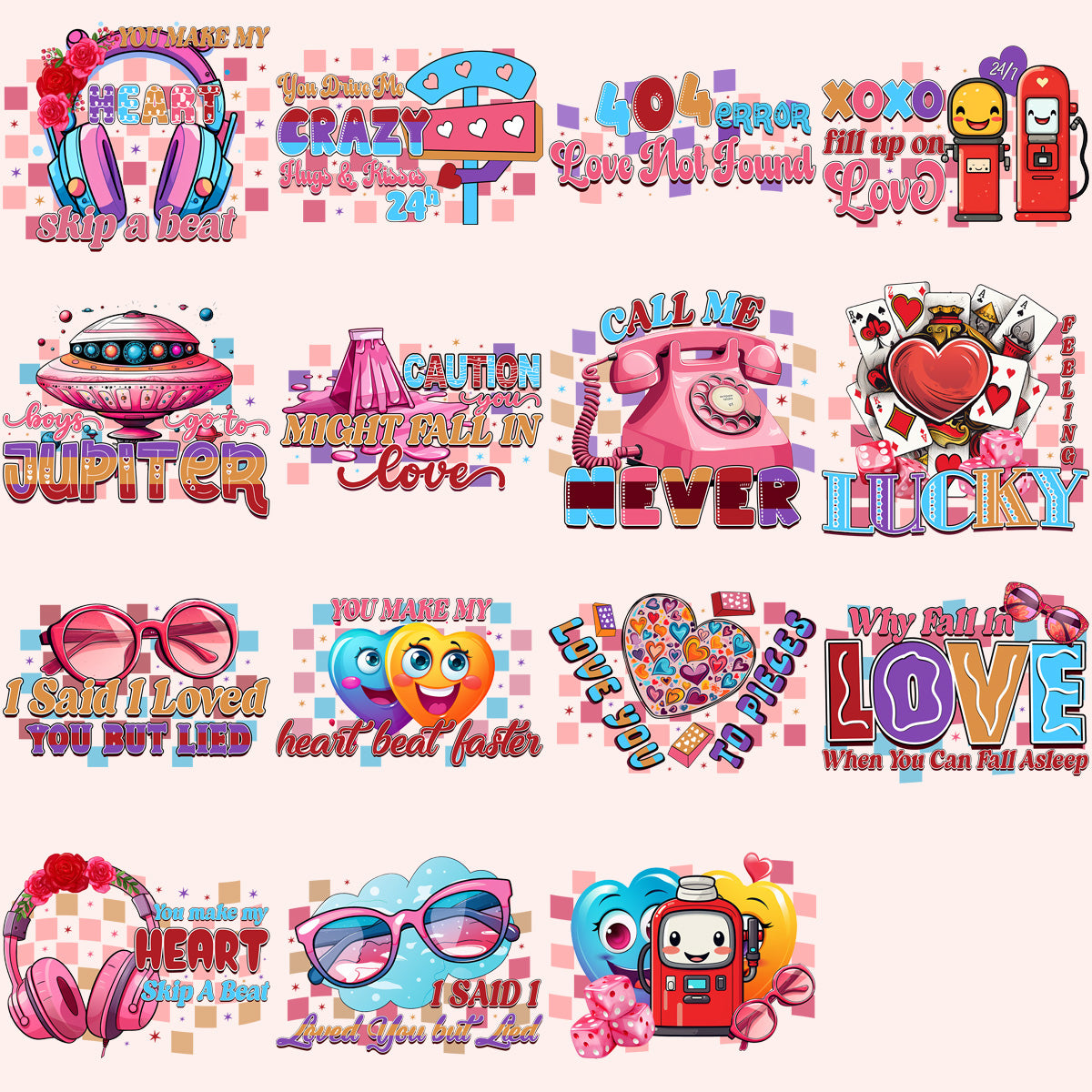 14 Funny Valentine Designs Bundle Png