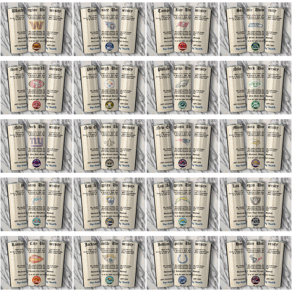 32 Football Teams Diploma Tumbler Wrap Bundle JPG