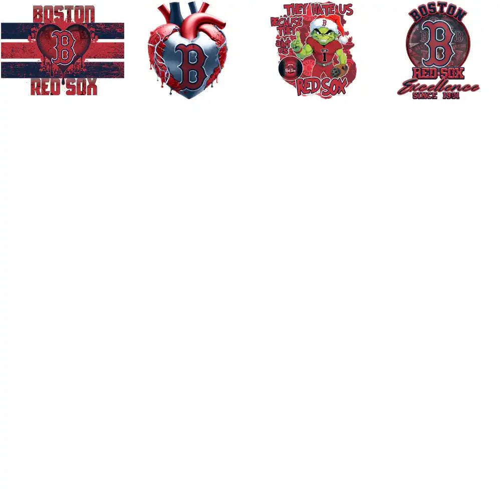 62 Boston Red Sox Baseball Designs Bundle PNG