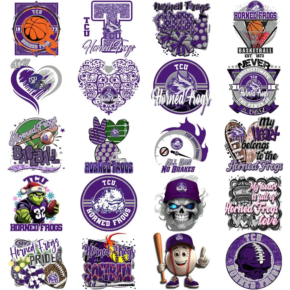 77 TCU Horned Frogs Designs Bundle PNG