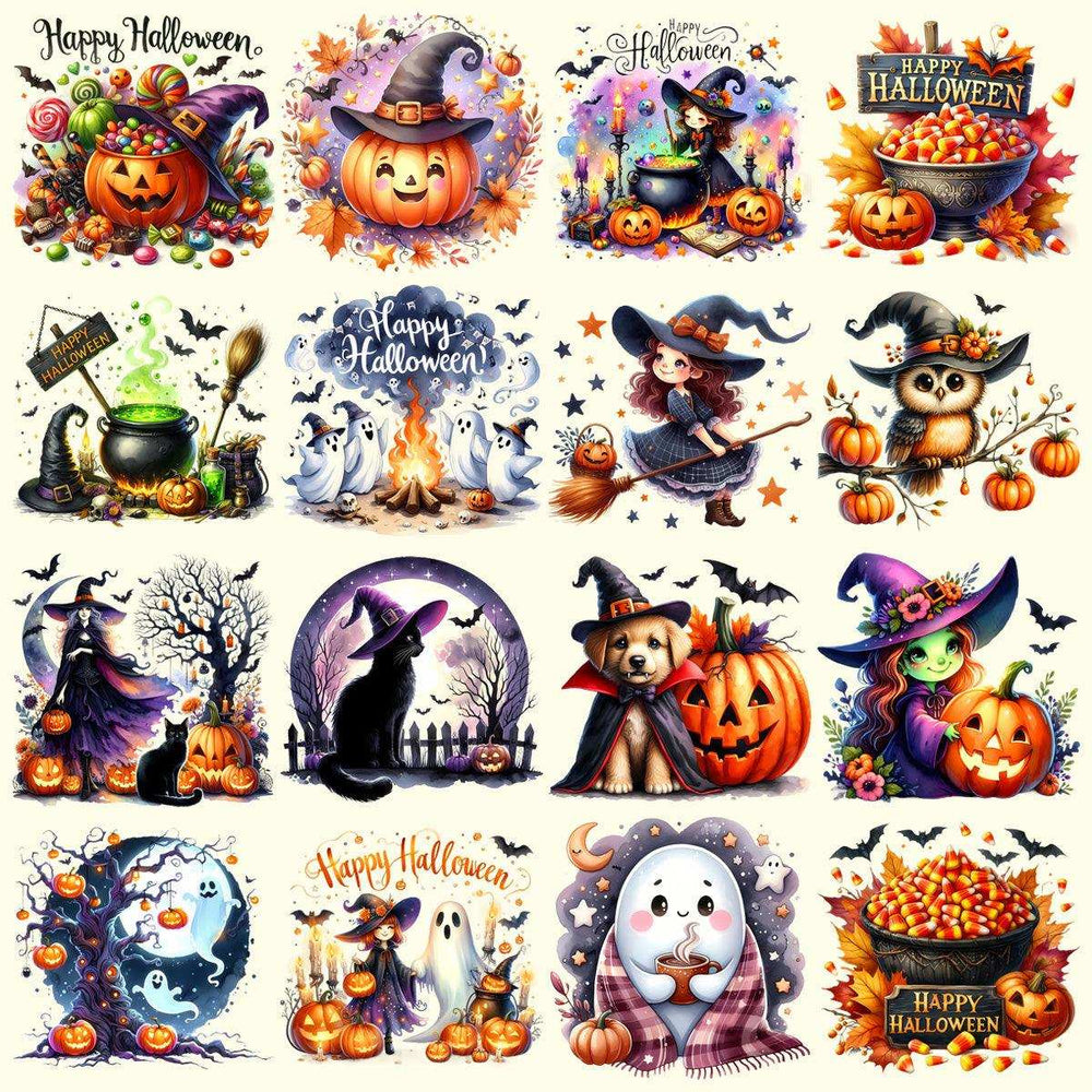 49 Halloween Ghost Witch Designs Bundle PNG