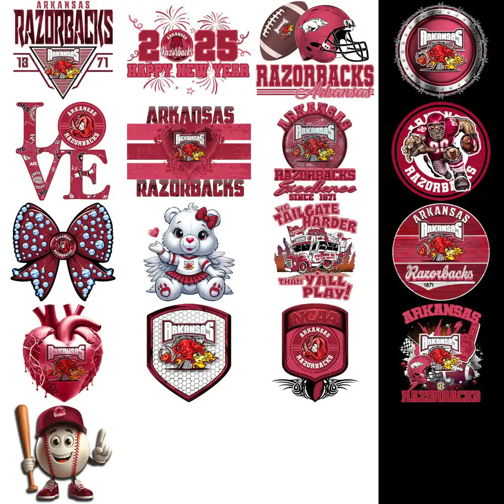 94 Arkansas Razorbacks Designs Bundle PNG