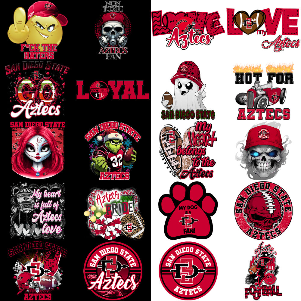 35 San Diego State Aztecs Designs Bundle PNG