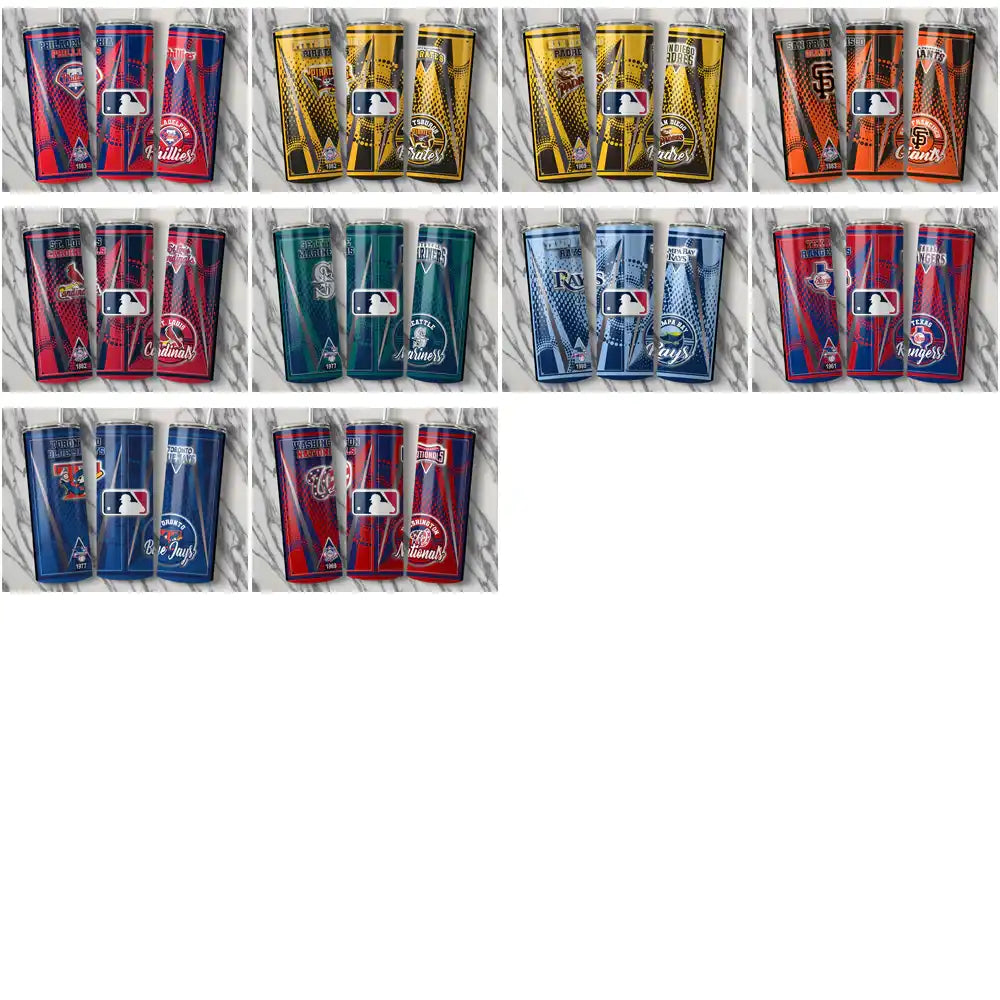 30 Baseball Teams Team Logo Tumbler Wrap Bundle JPG