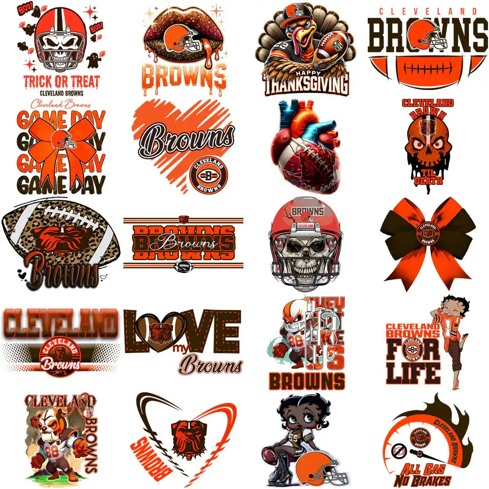 49 Cleveland Browns V3 Football Designs Bundle PNG