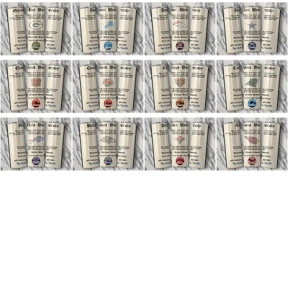 32 Football Teams Diploma Tumbler Wrap Bundle JPG