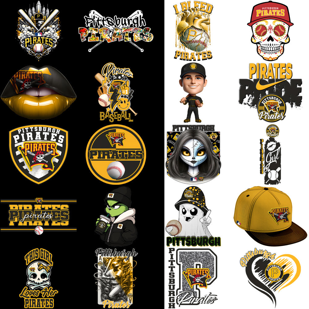 65 Pittsburgh Pirates Baseball Designs Bundle PNG