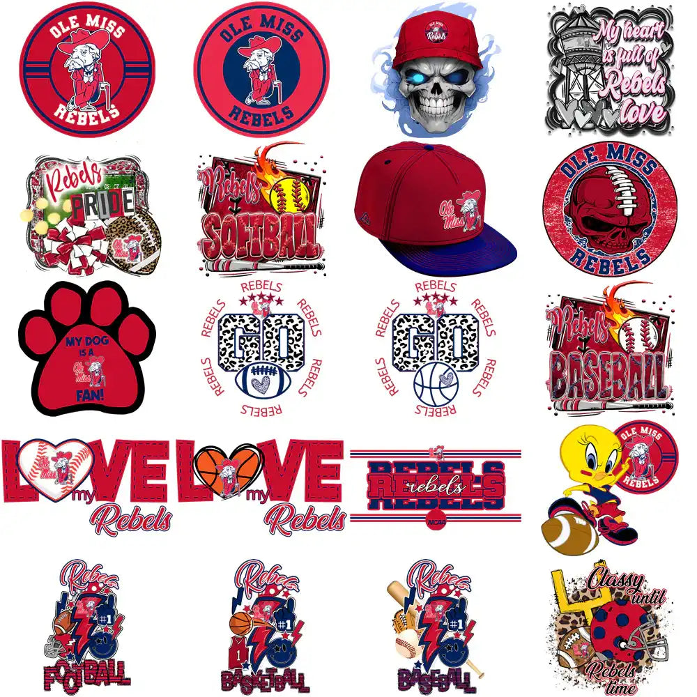 90 Ole Miss Rebels Designs Bundle PNG