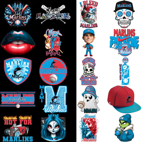66 Miami Marlins Baseball-Designs als Bundle im PNG-Format