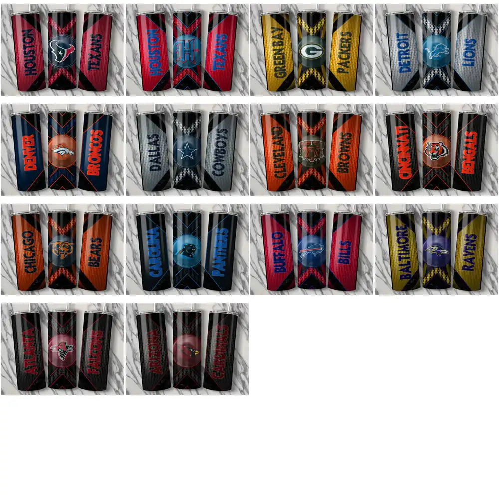 34 Football Teams Metal Grating Tumbler Wrap Bundle JPG