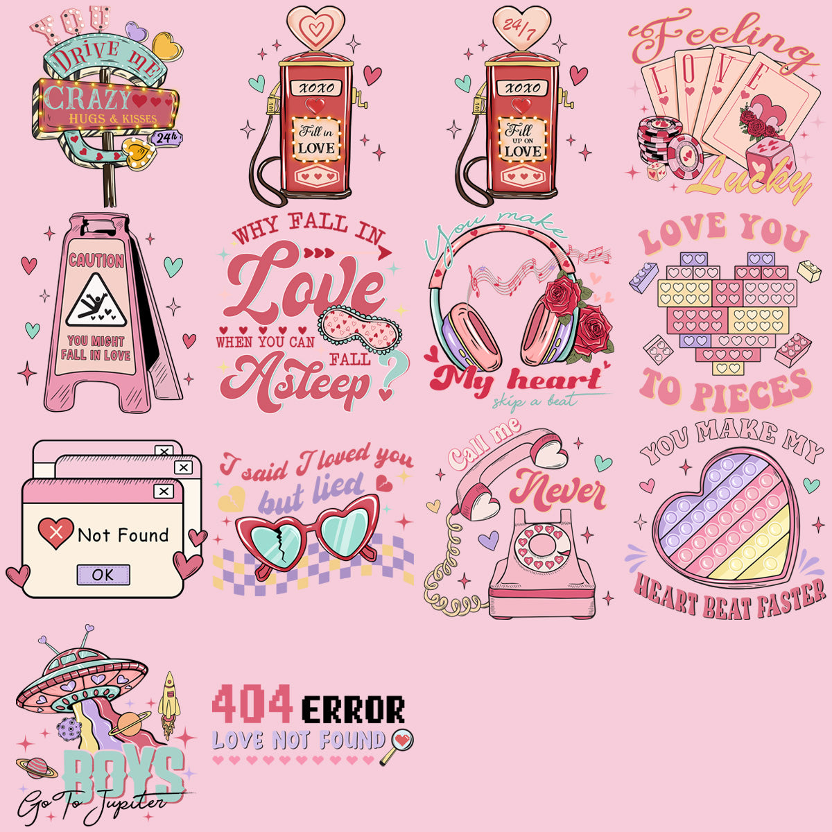 13 Funny Valentine Designs Bundle Png