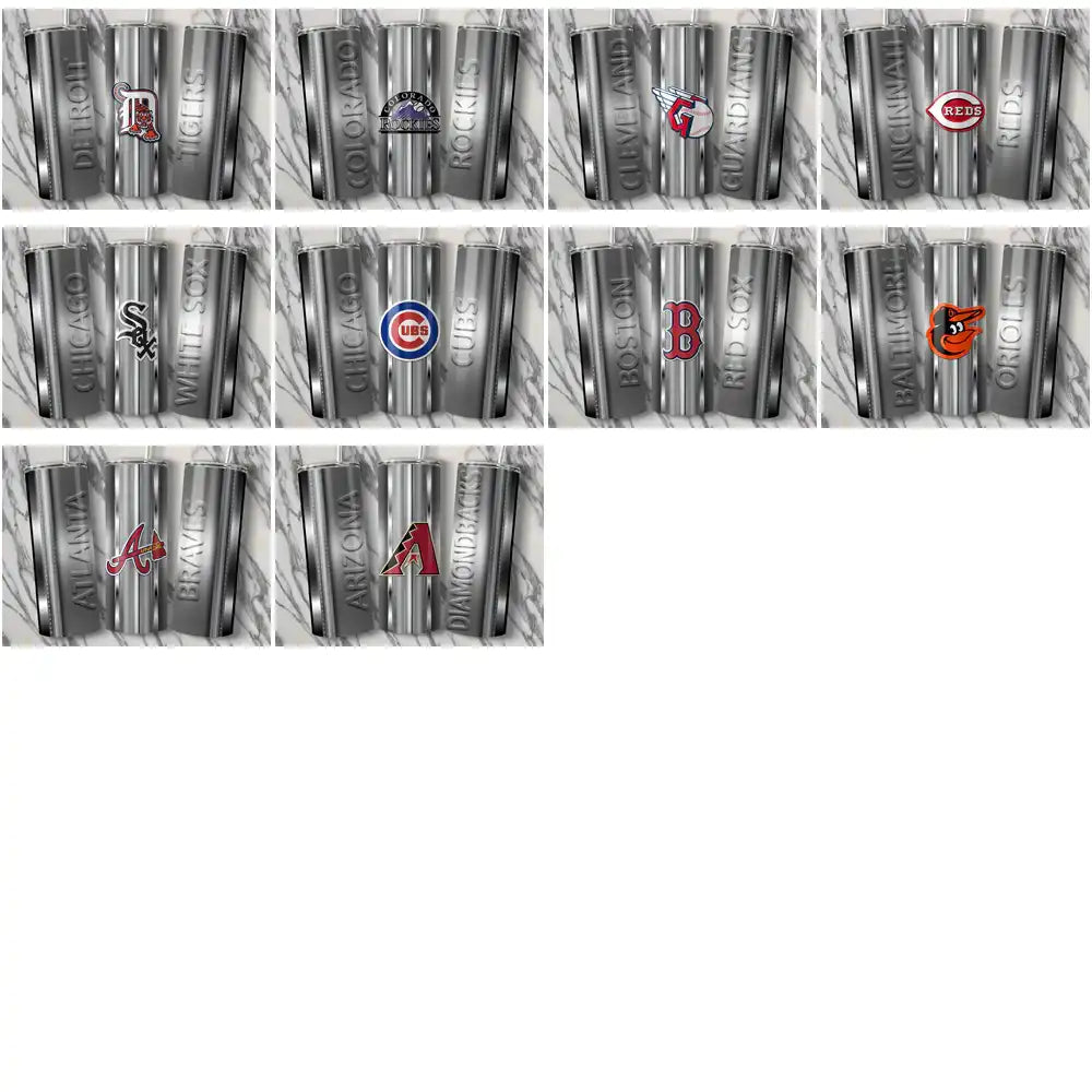 30 Baseball Teams Metallic Tumbler Wrap Bundle JPG