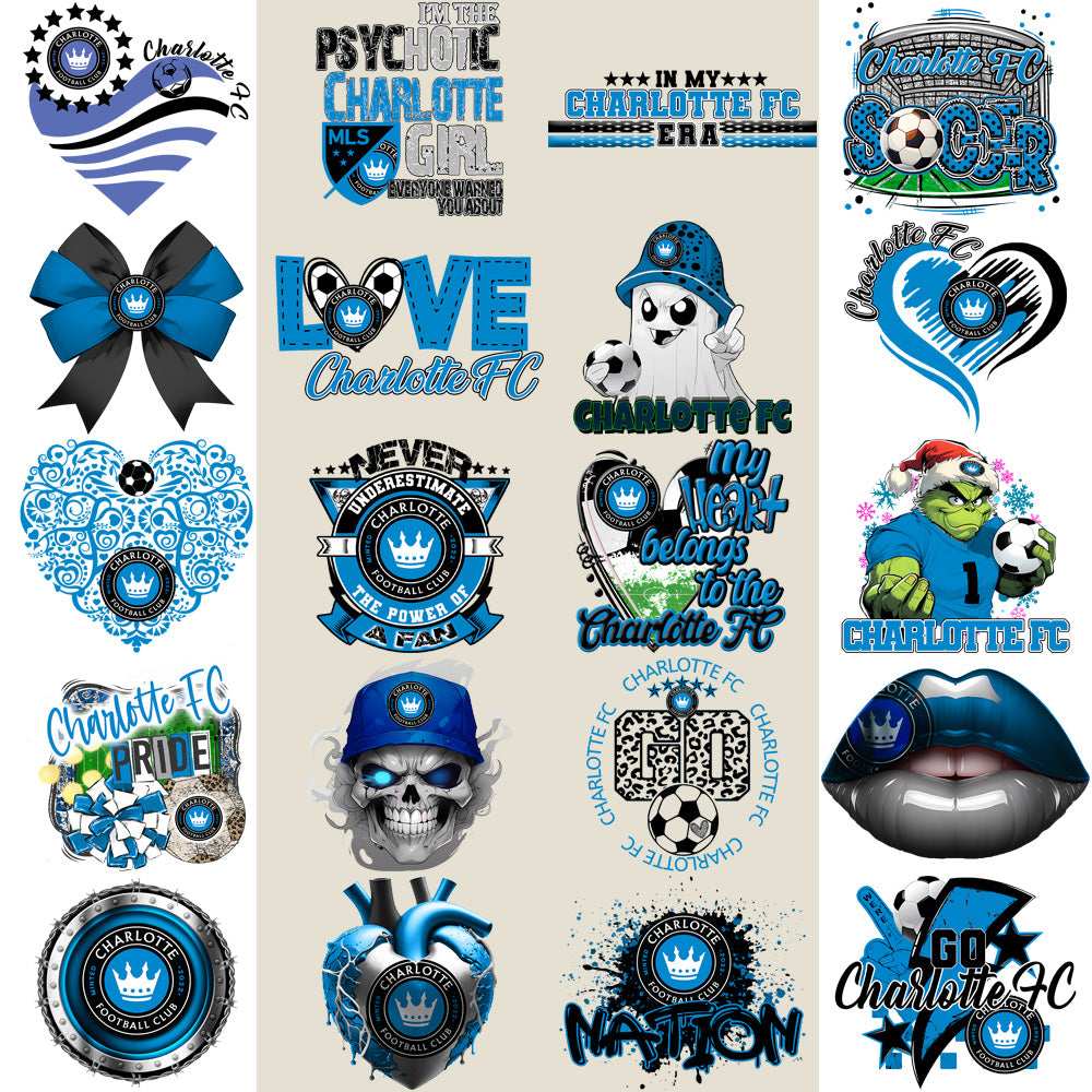 22 Charlotte FC Soccer Designs Bundle PNG