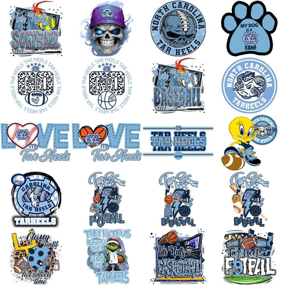 76 North Carolina Tar Heels Designs Bundle PNG
