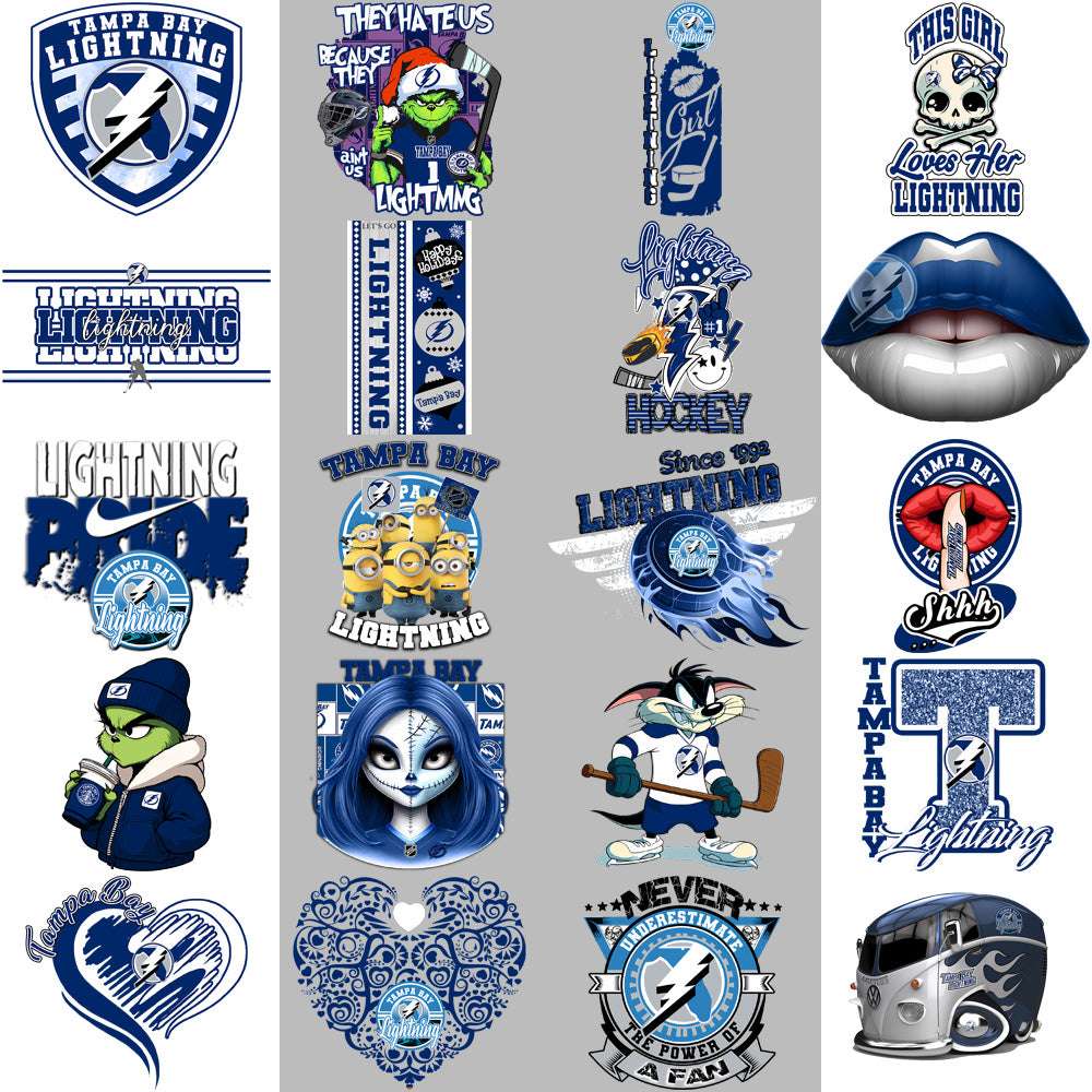 38 Tampa Bay Lightning Ice Hockey Designs Bundle PNG