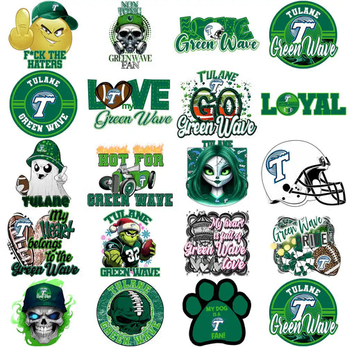 38 Tulane Green Wave Designs Bundle PNG