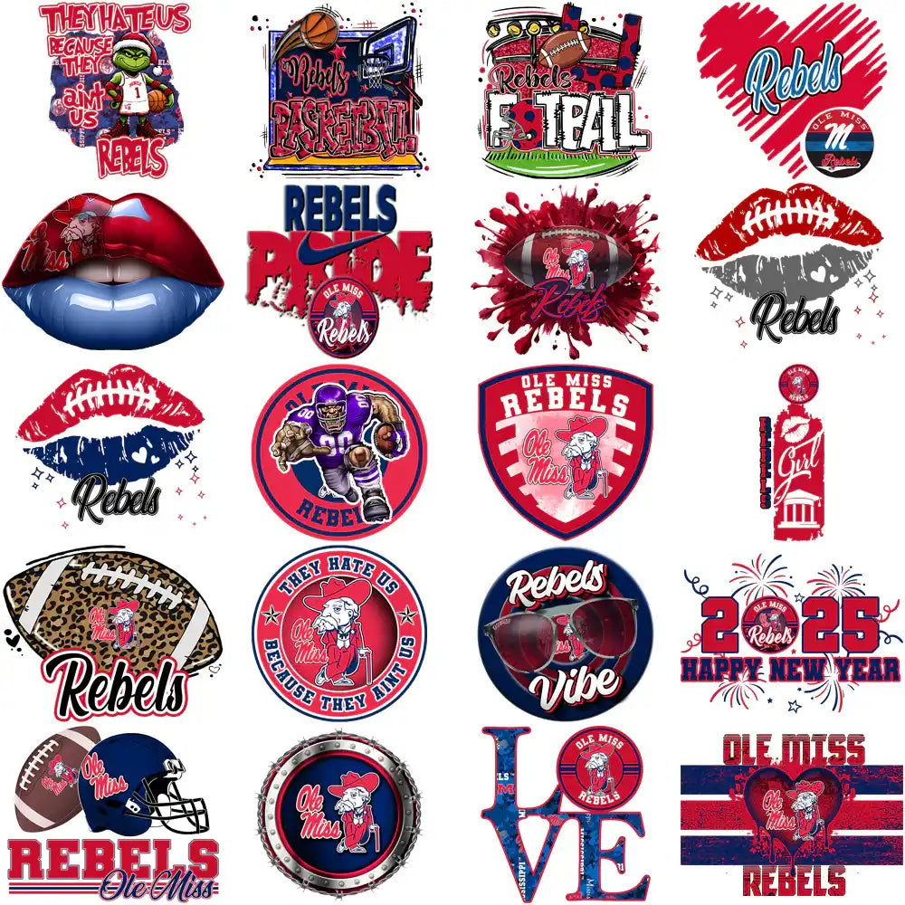 90 Ole Miss Rebels Designs Bundle PNG