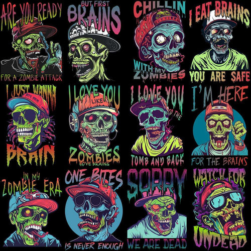 15 Urban Zombie Colorful Designs Bundle PNG