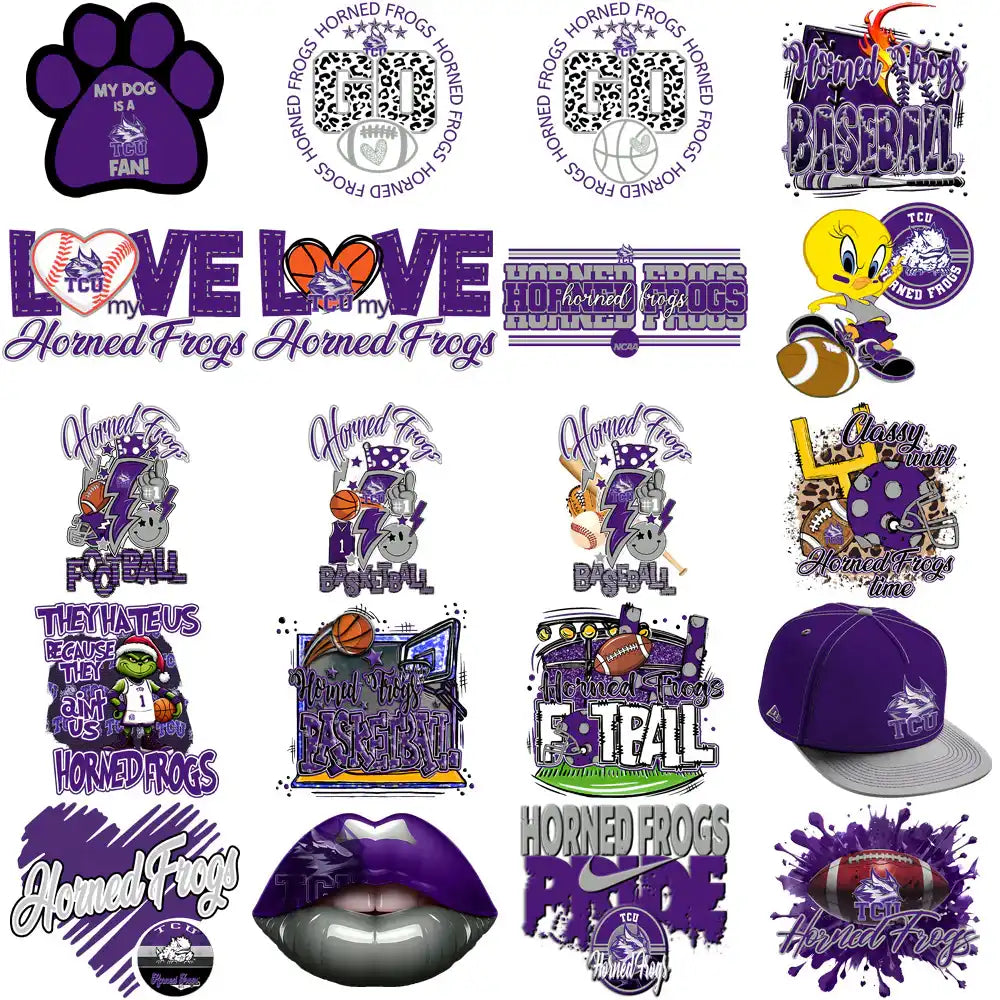 77 TCU Horned Frogs Designs Bundle PNG